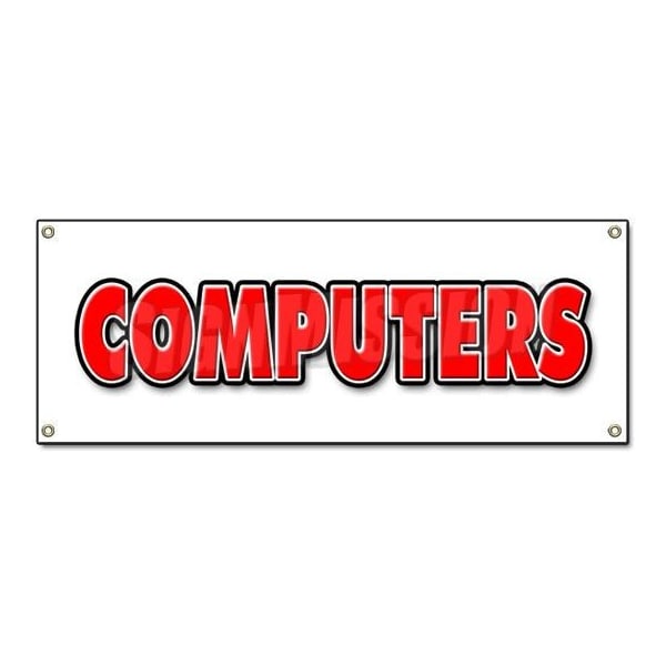 COMPUTERS BANNER SIGN computer repair signs tech virus PC laptop smart phone
